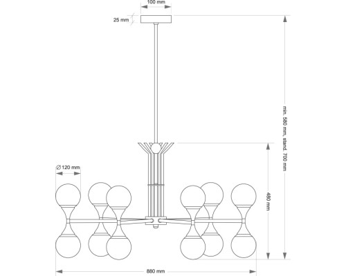 Потолочная люстра BARI BAR-ZW-6(Z) Kutek