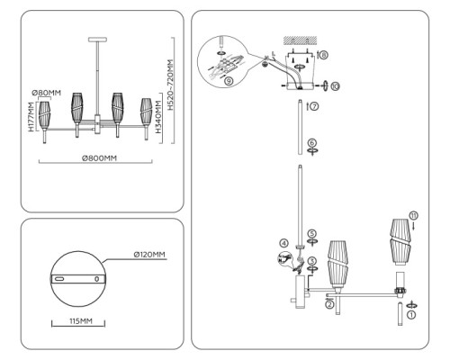 Потолочная люстра High Light LH55202 Ambrella