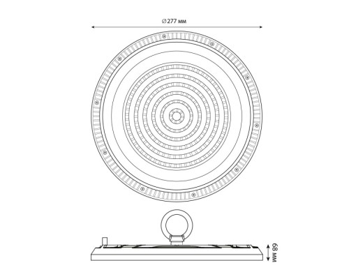 Промышленный купольный светильник  ULY-U37D-150W/4000K IP65 GREY Uniel