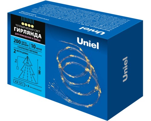 Гирлянда ULD ULD-E0200-200/STB/3AA WARM WHITE IP44 Uniel