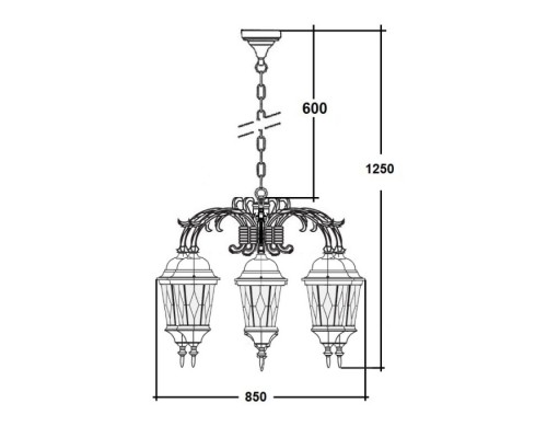 Уличный светильник подвесной ASTORIA 2M 91470M/6/16 cover Gw ромб Oasis Light