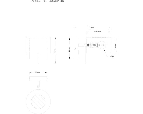 Бра Sebastian A7051AP-1WH Arte Lamp