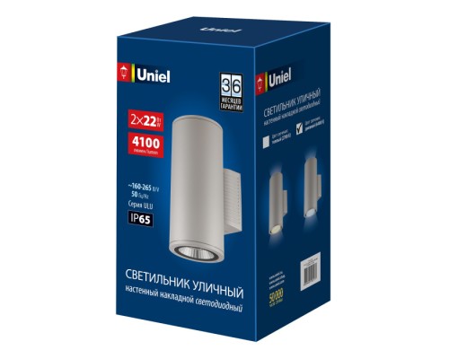 Архитектурная подсветка  ULU-S22D-2x22W/6400K IP65 LIGHT GREY Uniel
