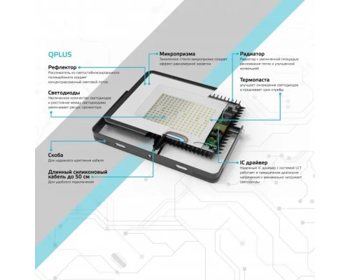 Прожектор уличный Qplus 690511400 Gauss