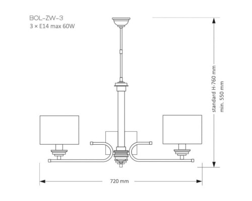 Потолочная люстра BOLT BOL-ZW-3(Z) Kutek Mood