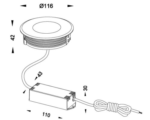 Встраиваемый светильник уличный Flat 730336 Deko-Light