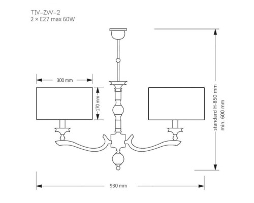 Потолочная люстра TIVOLI TIV-ZW-2(N) Kutek Mood