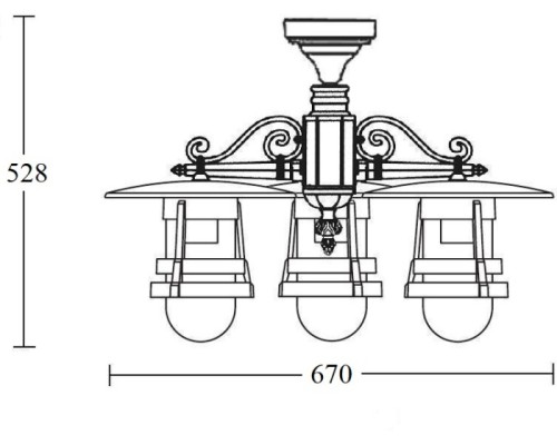 Потолочный светильник уличный TOKIO 2 68970A/3 Bl Oasis Light