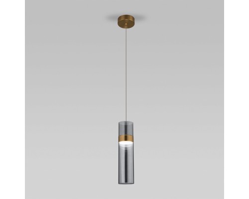 Подвесной светильник Lumen 50244/1 LED латунь/дымчатый Eurosvet