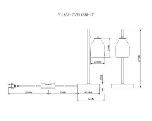 Интерьерная настольная лампа Adalina V11834-1T Moderli