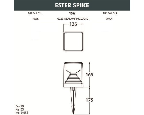 Грунтовый светильник Ester DS1.561.000.AXD1L Fumagalli