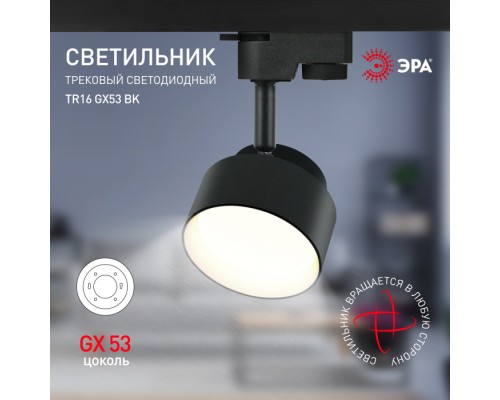 Трековый светильник  TR16 GX53 BK ЭРА