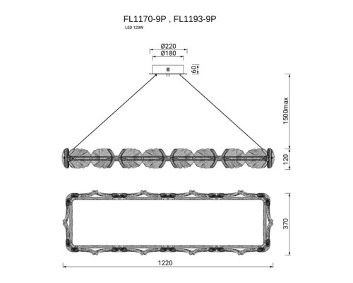 Подвесной светильник Pianta FL1170-9P Fluorite