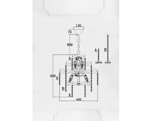 Подвесная люстра Markellin LH0040/9H-NK-CL Lumien Hall