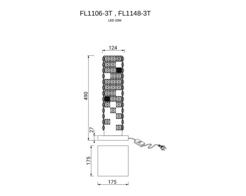 Интерьерная настольная лампа Elegance FL1106-3T Fluorite