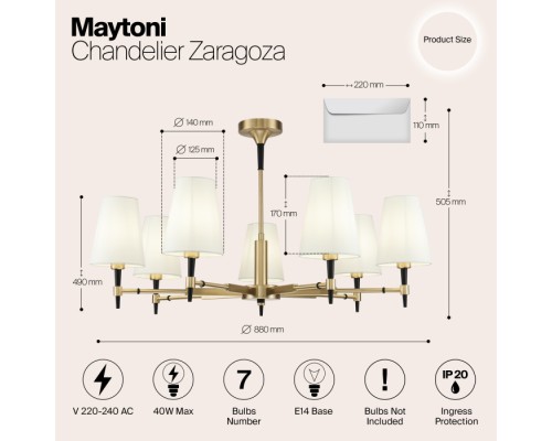 Потолочная люстра Zaragoza H001CL-07BS Maytoni