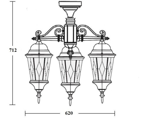 Потолочный светильник уличный ASTORIA 2M 91470MA/3 cover Gw ромб Oasis Light