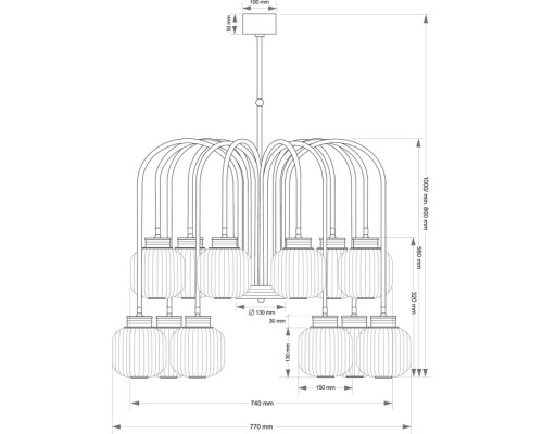 Потолочная люстра ALBA ALB-ZW-12(Z) Kutek