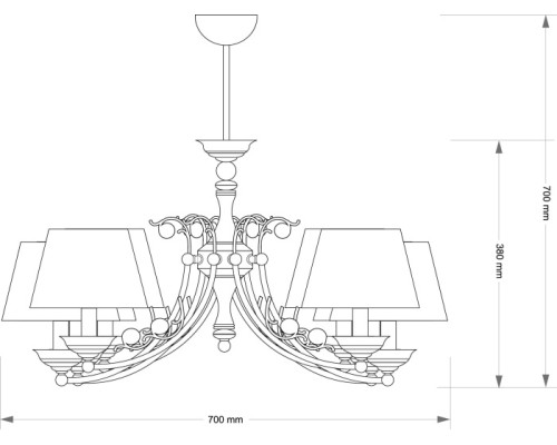 Потолочная люстра CASAMIA ABAŻUR CAS-ZW-8(P/A) Kutek