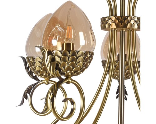 Подвесная люстра Olivi 3304/5H-ABPAB-AM Lumien Hall