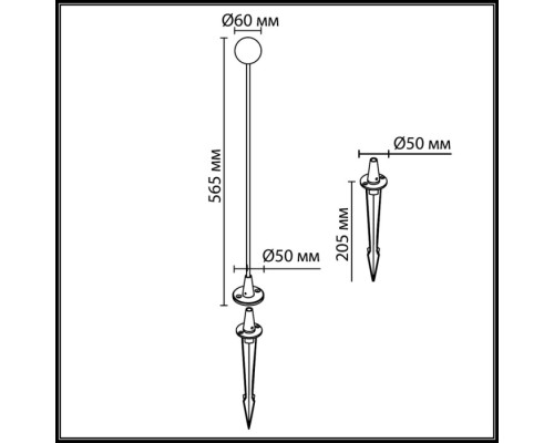 Грунтовый светильник Notte 7123/1GLB Odeon Light