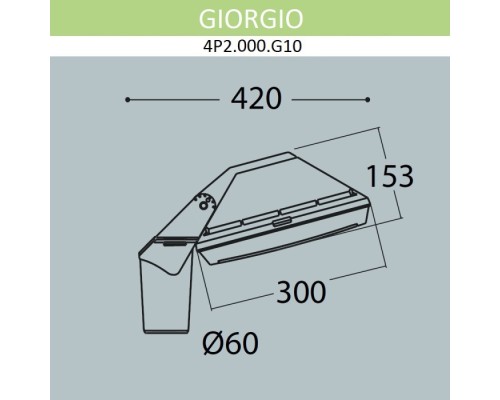 Уличный консольный светильник Guizeppe 4P2.000.G10.WYF1R Fumagalli