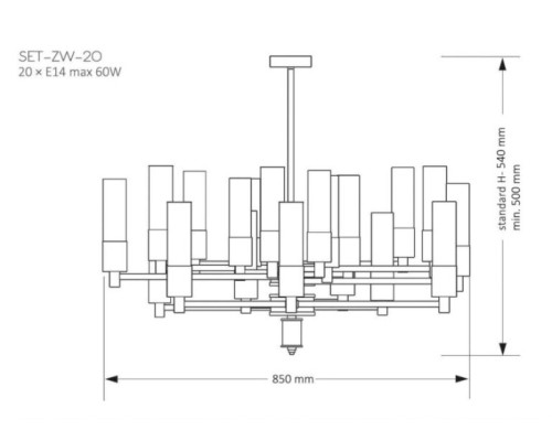 Потолочная люстра SETI SET-ZW-20(Z) Kutek Mood