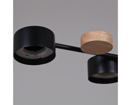 Потолочная люстра  03758-0.3-10 BK+WOOD GX53 Reluce
