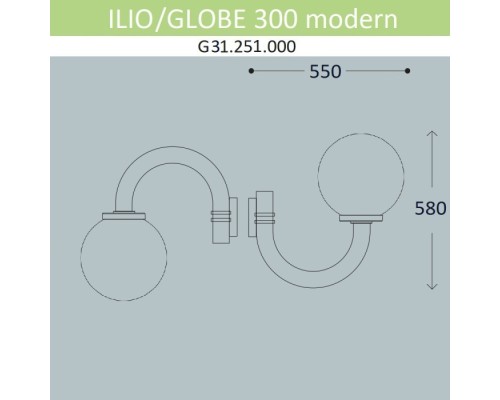 Настенный фонарь уличный Globe 300 Modern G31.251.000.AYE27 Fumagalli
