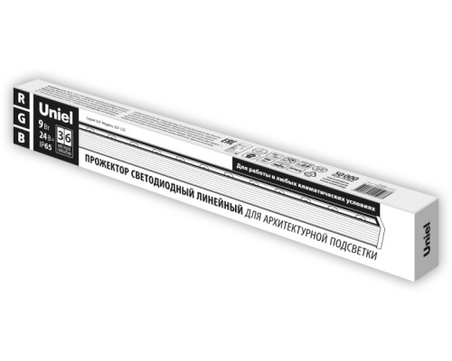 Архитектурная подсветка  ULF-L52-9W/RGB/L50 DC24V IP65 SILVER Uniel