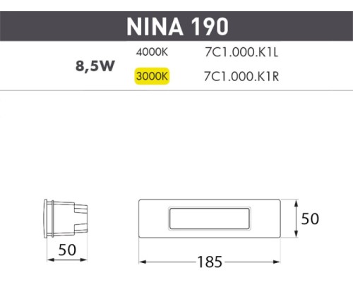 Встраиваемый светильник уличный Nina 7C1.000.000.LYK1L Fumagalli