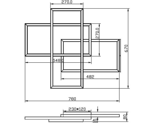 Потолочная люстра Line MOD016CL-L80BK Maytoni