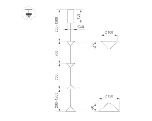 Подвесной светильник CALICE 057772 Arlight