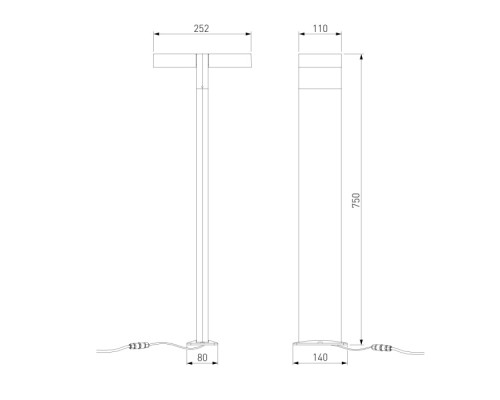 Наземный светильник Twin 35170/F черный Elektrostandard