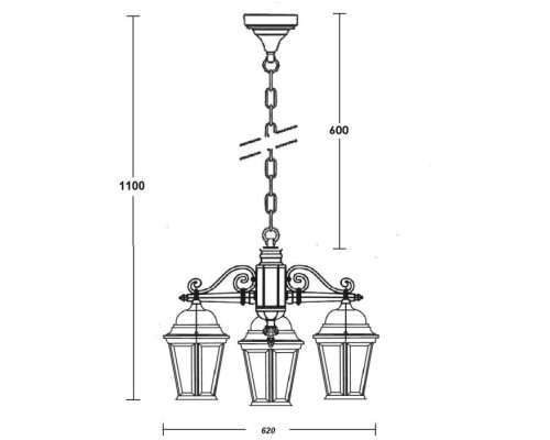 Уличный светильник подвесной ASTORIA 2 91470L/3 Gw Oasis Light