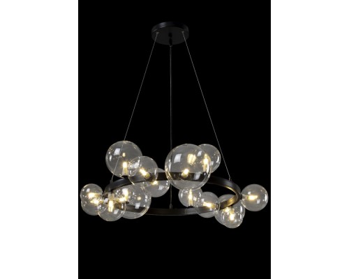 Подвесная люстра AGATA AGATA SP15 V2 BLACK/TRANSPARENTE Crystal Lux