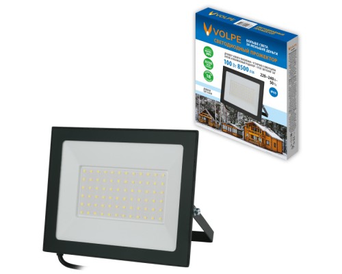 Прожектор уличный  ULF-Q519 100W/6500K IP65 220-240V BLACK Volpe