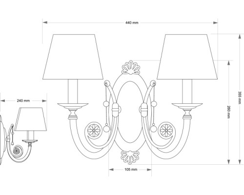 Бра BIBIONE BIB-K-2(P/A) Kutek