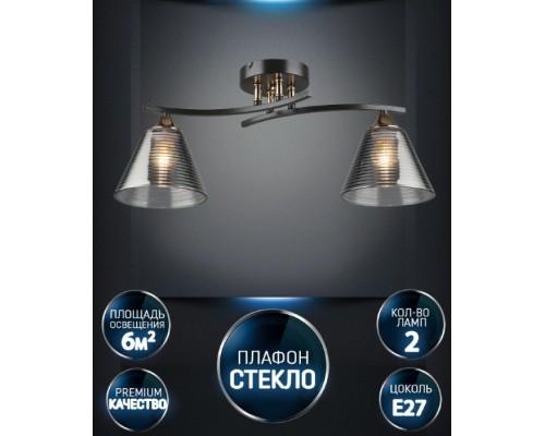Потолочная люстра Dorika WD3636/2C-CF-FGD-SMK Wedo Light
