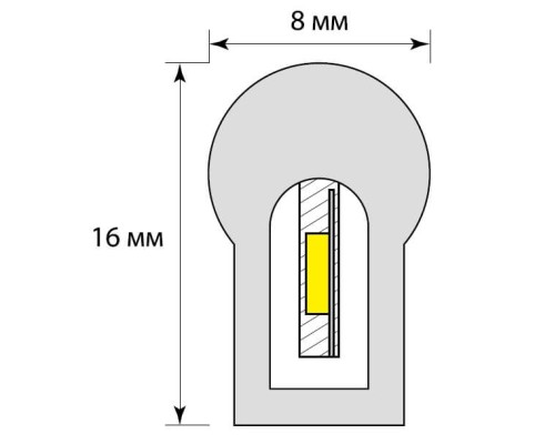 Светодиодная лента  ULS-N21-2835-120LED/m-8mm-IP67-220V-8W/m-50M-WW бобина Uniel