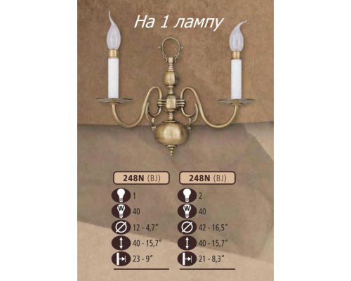 Бра 248N 248N/1 BJ Riperlamp