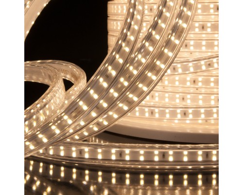 Светодиодная лента 220V 18W IP65 Лента светодиодная 220V 18W 180Led 2835 двухрядная IP65 дневной белый, 50 м Elektrostandard