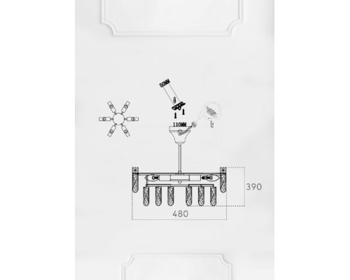 Потолочная люстра Kristin LH0066/6C-CR-CL Lumien Hall