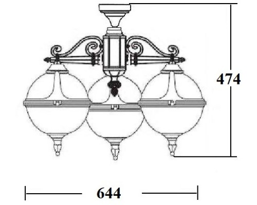 Потолочный светильник уличный VENA 88470A/3 Bl Oasis Light