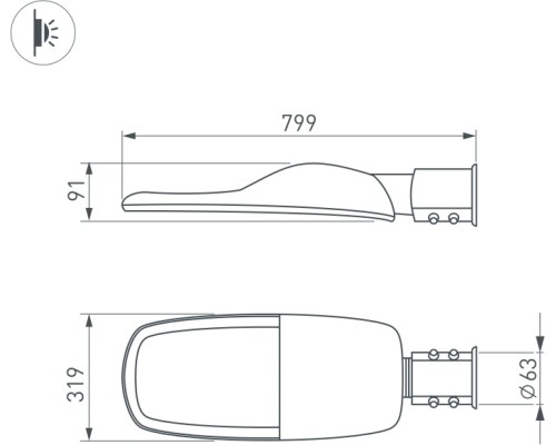 Уличный консольный светильник TURI 053877 Arlight