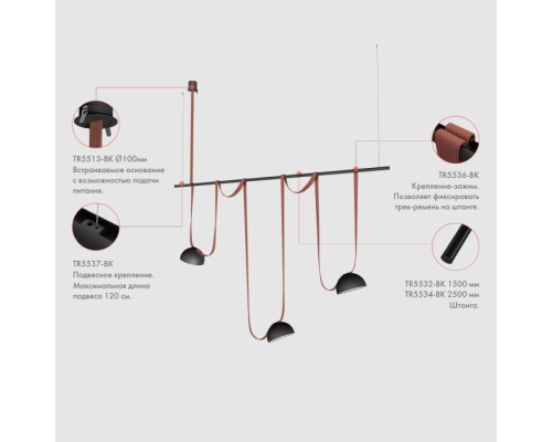 Штанга для трека-ремня BELTY ROD TR5534-BK Denkirs