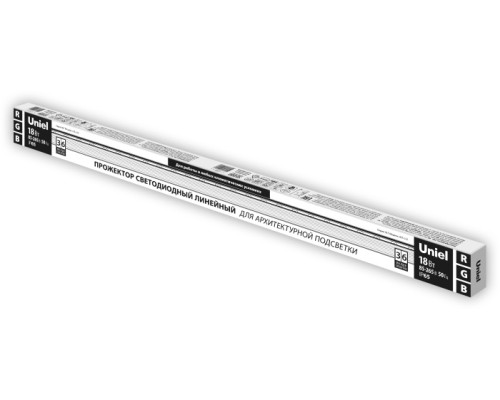 Архитектурная подсветка  ULF-L52-18W/RGB/L100 220V IP65 SILVER Uniel