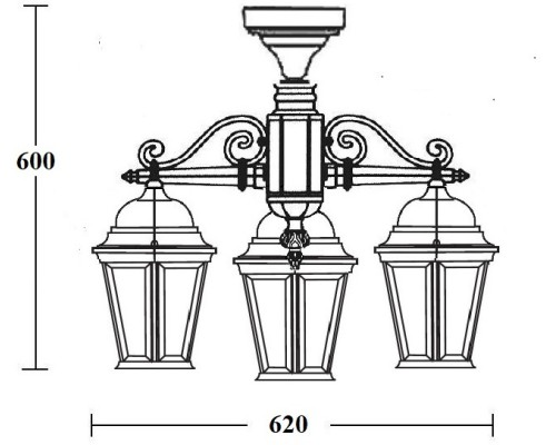Потолочный светильник уличный ASTORIA 2 91470LA/3 Gb Oasis Light