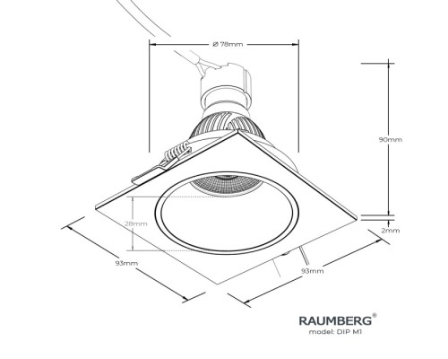 Точечный светильник  DipM1Wh Raumberg