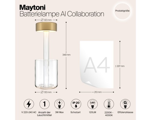 Интерьерная настольная лампа AI Collaboration MOD229TL-L3G3K1 Maytoni